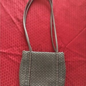 Nine West Brown Basket Weave Crossbody Bag with 2 Strap Handles